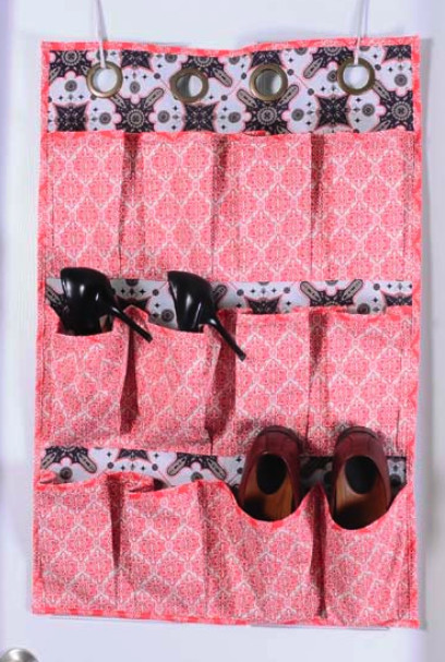 Hanging Shoe Organizer DIY
 Hanging Shoe Caddy pattern from Westminster Fabrics via