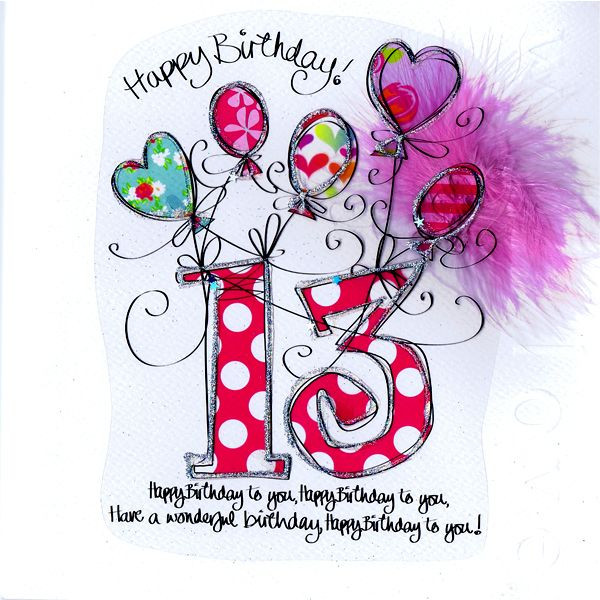 Happy 13Th Birthday Quotes
 Card Age 13th Birthday Pink Balloons