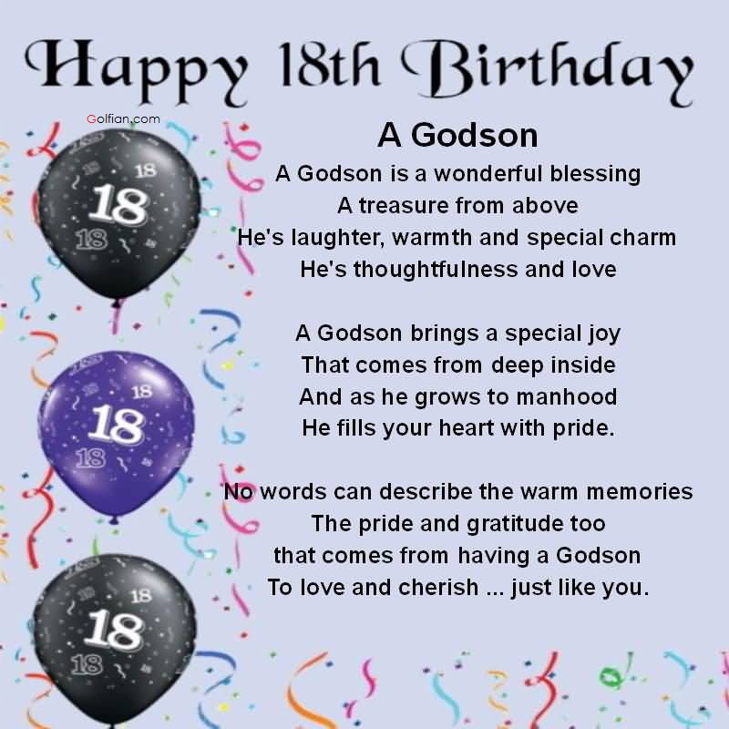 Happy 18th Birthday Wishes To My Son
 60 Beautiful Birthday Wishes For Godson – Best Birthday