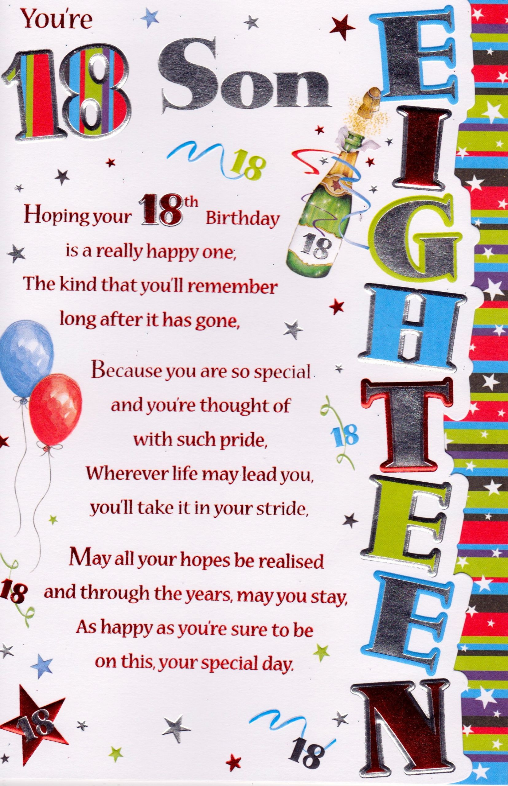 Happy 18th Birthday Wishes To My Son
 18th Birthday Grandson Quotes QuotesGram