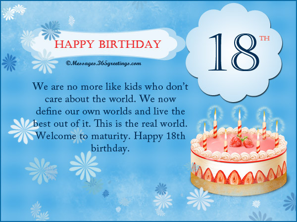 Happy 18th Birthday Wishes To My Son
 18th Birthday Wishes Messages Greetings and Wishes