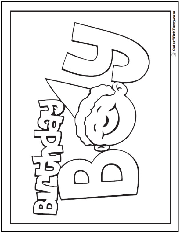 Happy Birthday Coloring Pages For Boys
 55 Birthday Coloring Pages Customizable PDF