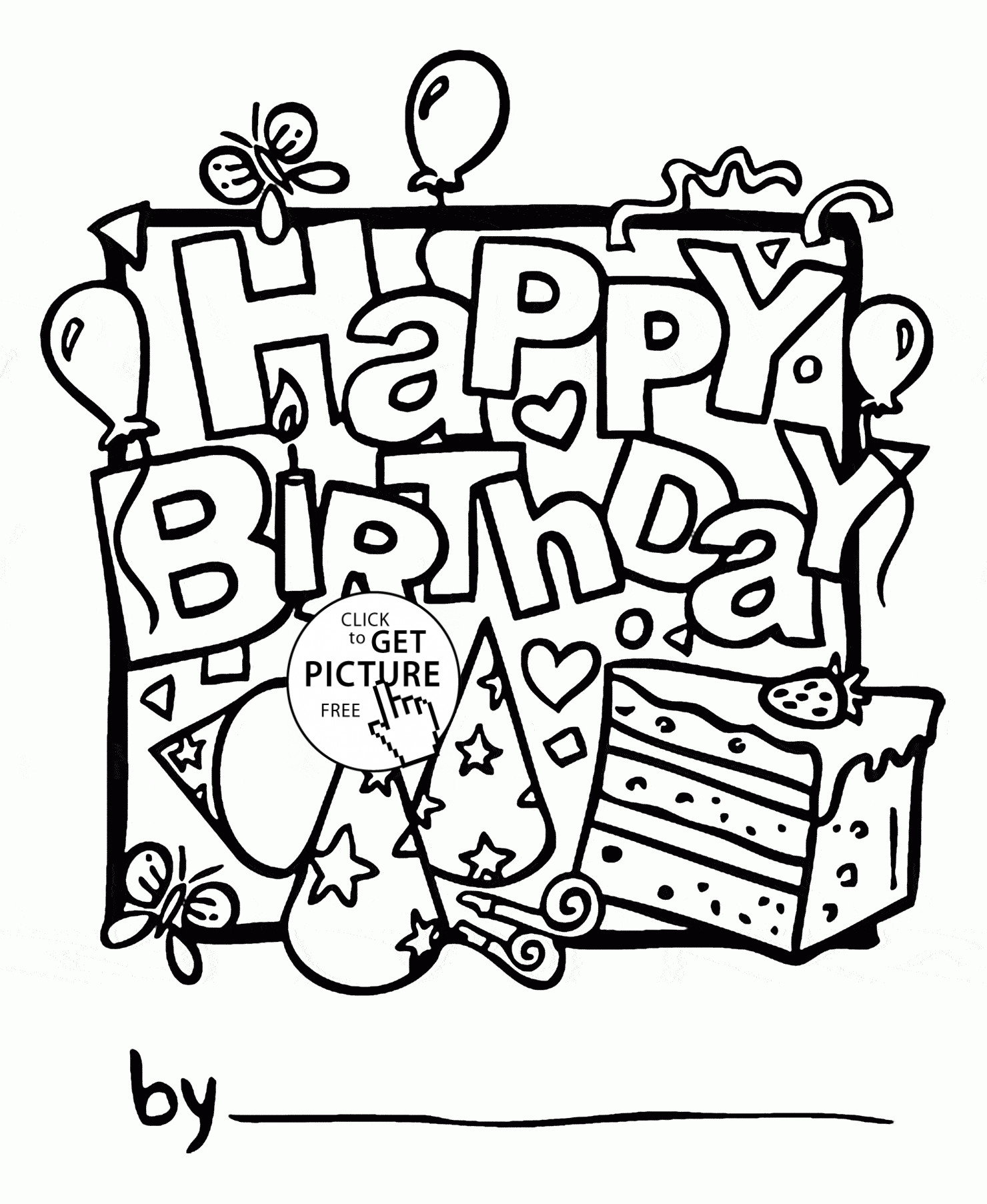 Happy Birthday Coloring Pages For Boys
 Coloring Pages Birthday Card For Boy Coloring Home
