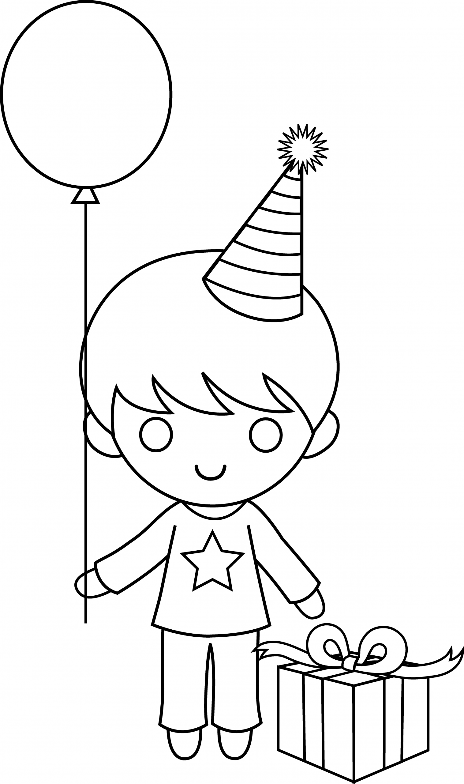Happy Birthday Coloring Pages For Boys
 Birthday Boy Coloring Page Free Clip Art
