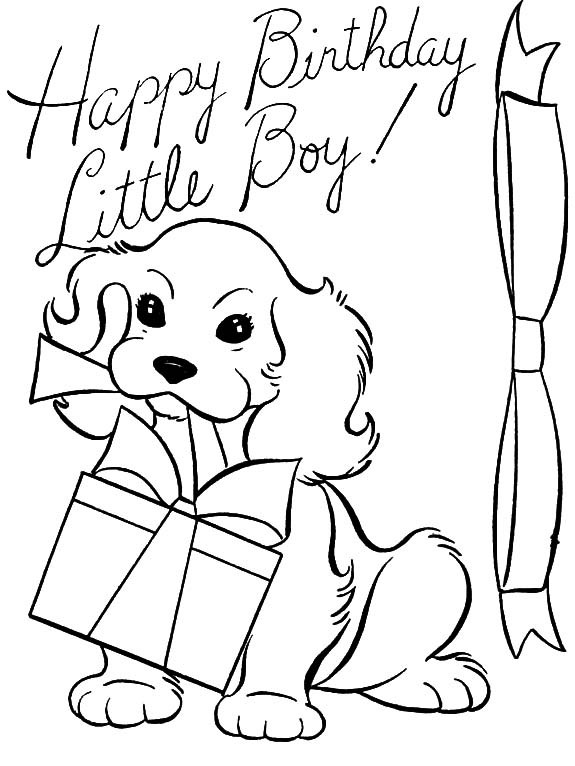 Happy Birthday Coloring Pages For Boys
 Happy Birthday Little Boy Coloring Pages Happy Birthday