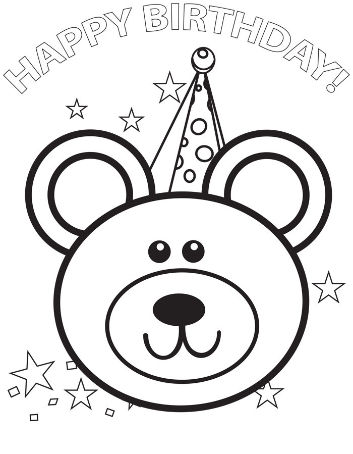 Happy Birthday Coloring Pages For Kids
 Free Printable Happy Birthday Coloring Pages For Kids