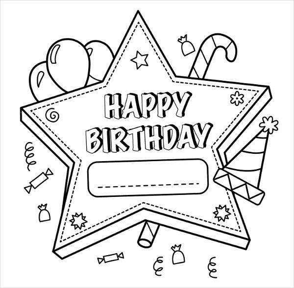 Happy Birthday Coloring Pages For Kids
 9 Happy Birthday Coloring Pages Free PSD JPG Gif