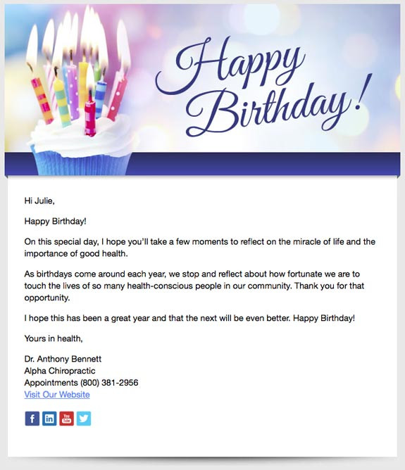 Happy Birthday Email Cards
 5 Chiropractic Email Marketing Templates