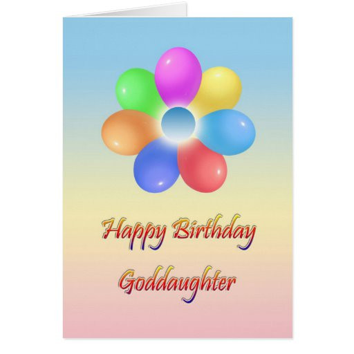 Happy Birthday Goddaughter Quotes
 Rainbow flower Happy birthday goddaughter Card