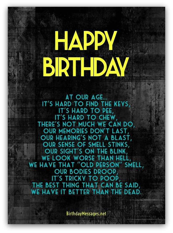 Happy Birthday Poems For Him Funny
 Funny Birthday Poems Page 3