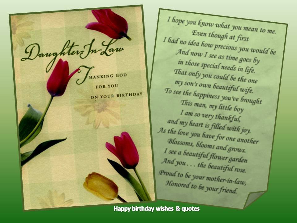 Happy Birthday Quotes For Daughter In Law
 Happy Birthday Daughter In Law Quotes QuotesGram