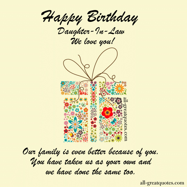 Happy Birthday Quotes For Daughter In Law
 Daughter In Law Quotes Nice QuotesGram