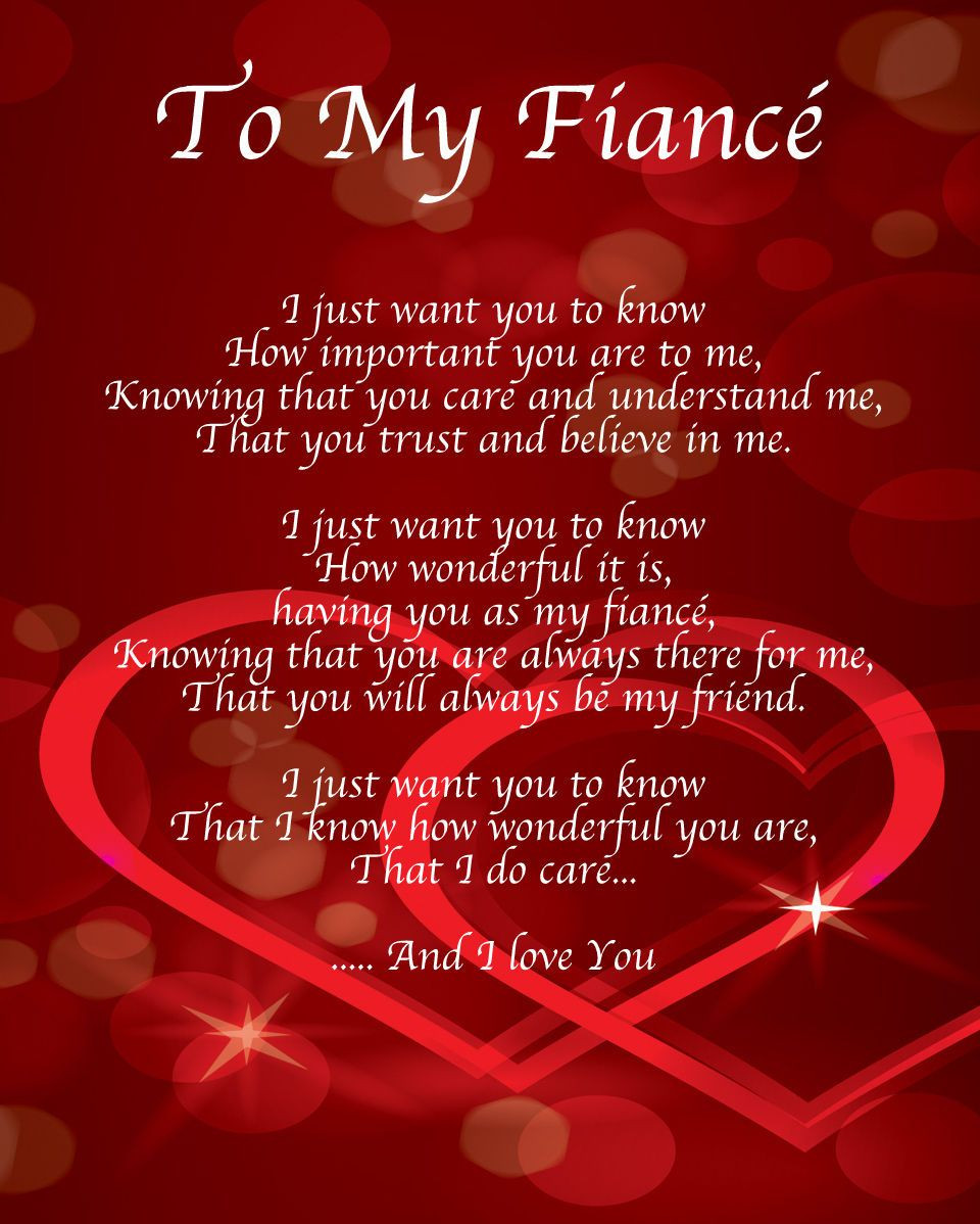 Happy Birthday Quotes For Fiance
 To My Fiance Poem Birthday Christmas Valentines Day Gift