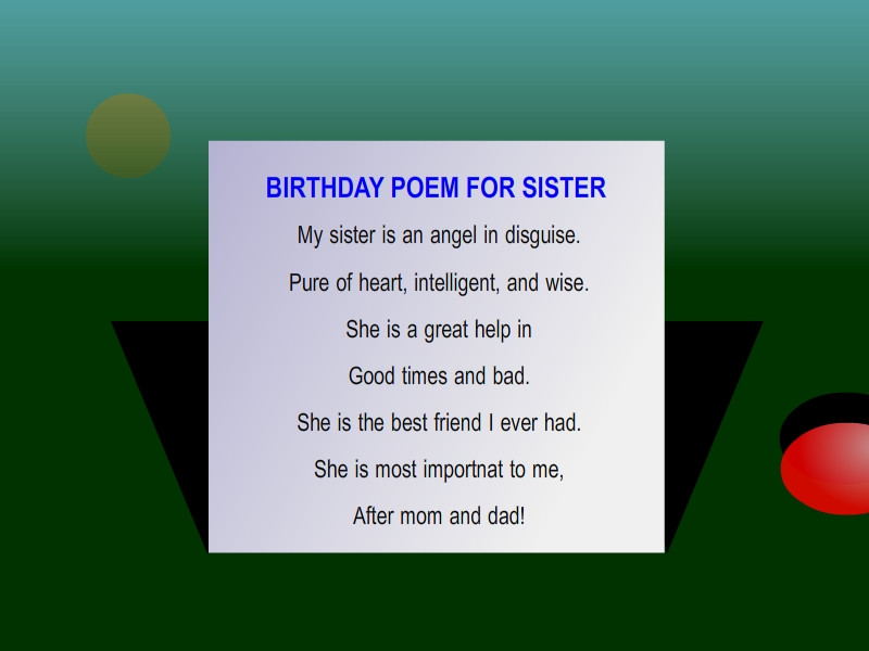 Happy Birthday Sister Poems Funny
 Birthday Wishes for All July 2013