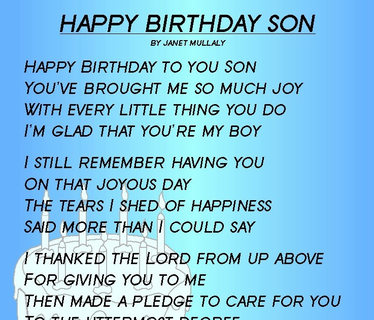 Happy Birthday Son Images And Quotes
 Happy birthday son Poems