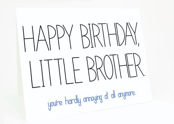 Happy Birthday To My Little Brother Funny Quotes
 Funny Birthday Card Little Brother You re by CheekyKumquat