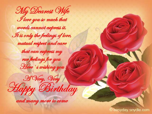 Happy Birthday Wife Cards
 Birthday Wishes for Wife Easyday