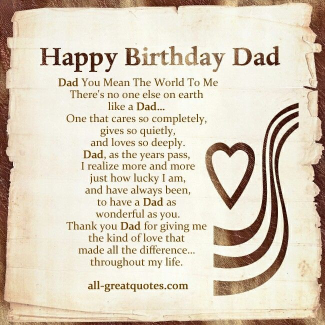 Happy Birthday Wishes For Dad
 Happy Birthday to a very special person my dad hope