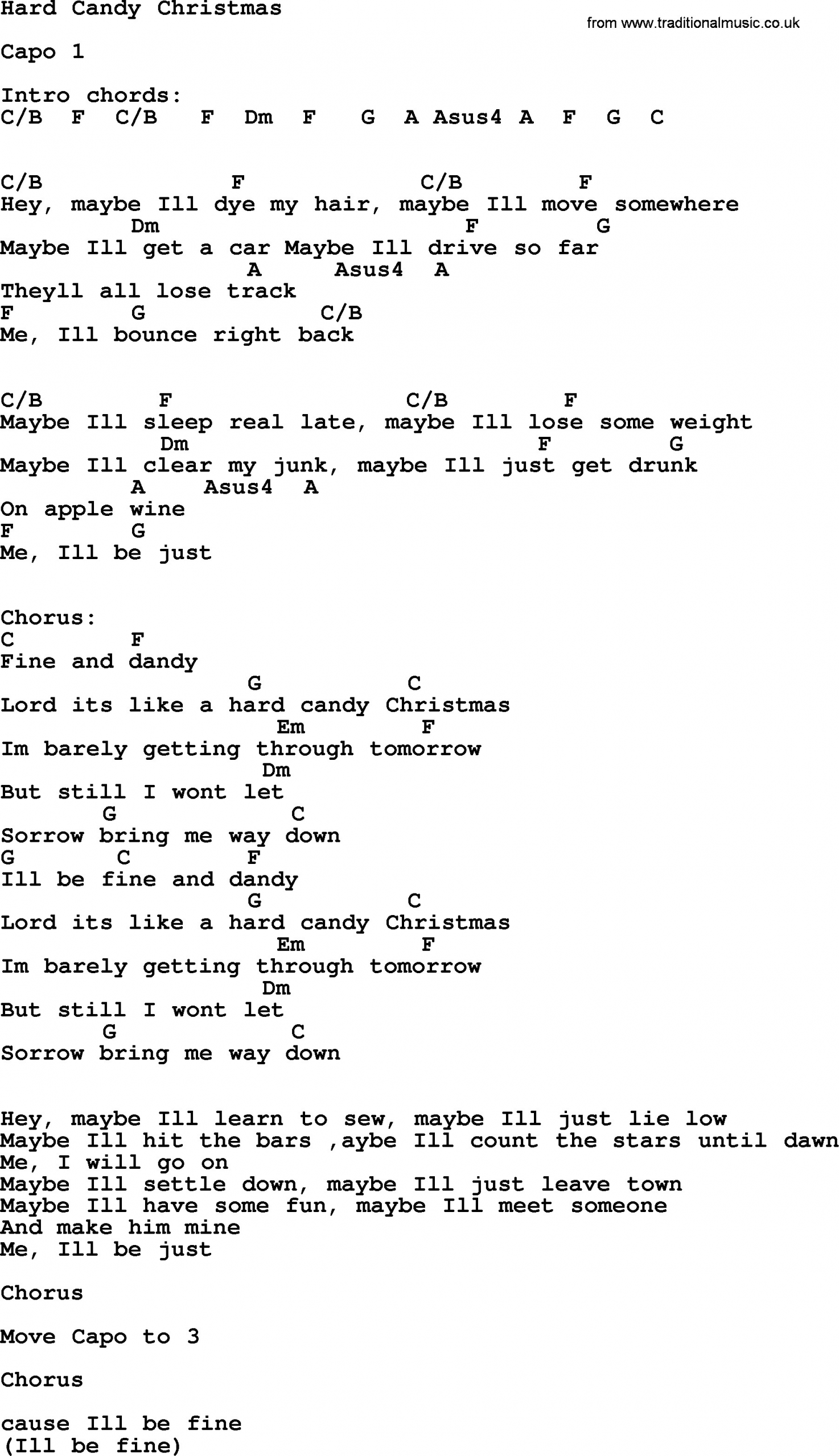 Hard Candy Christmas Lyrics
 Zum Geburtstag Chords Mcclelland