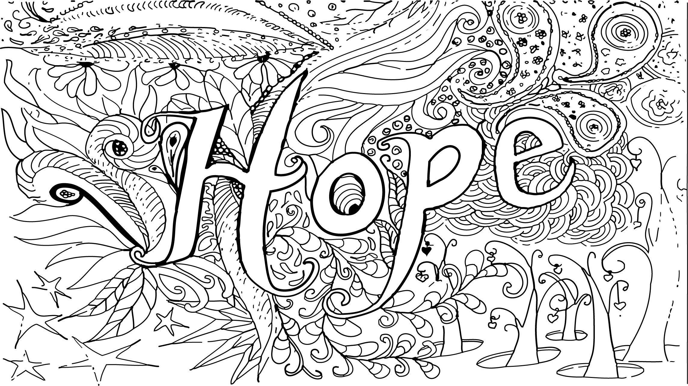 Hard Coloring Pages For Girls
 hard coloring page hope inspiration coloring book free