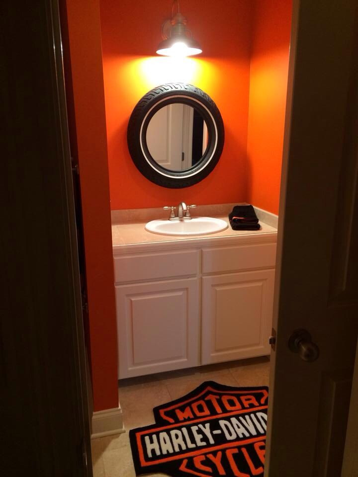 Harley Davidson Bathroom Decor
 Harley tire mirror in 2019