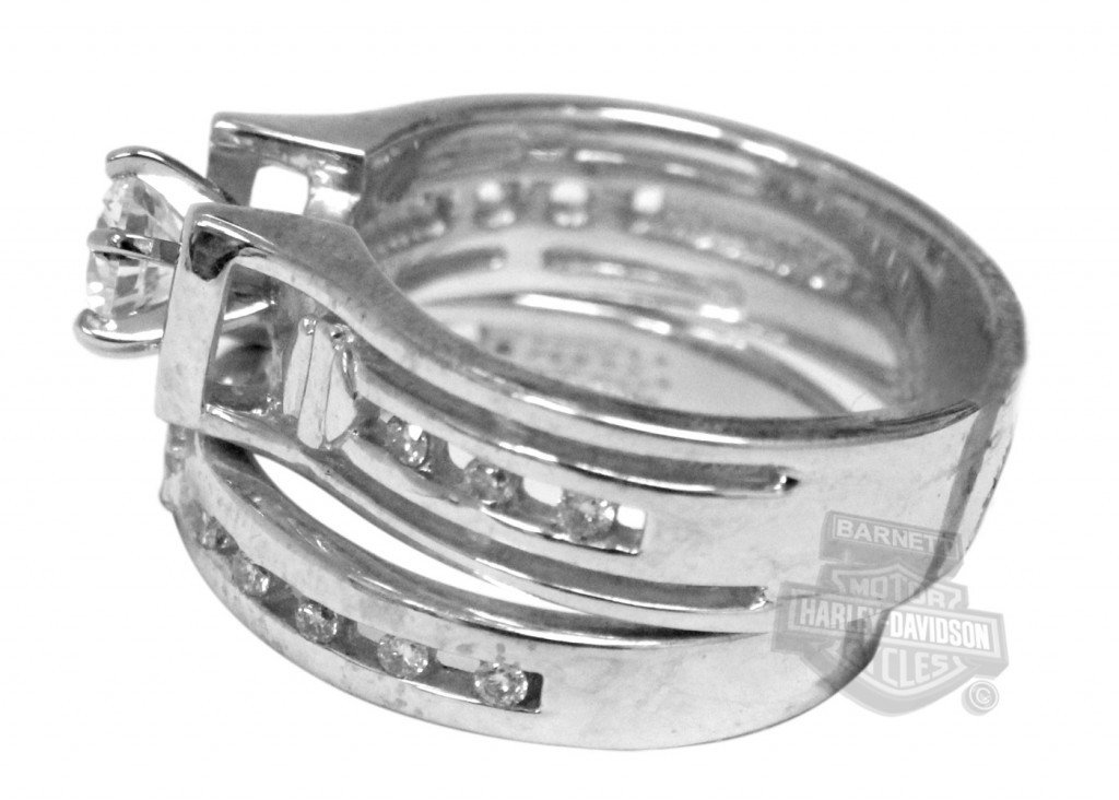 Harley Davidson Wedding Ring Sets
 Zirconia Wedding Set Silver Ring Woman Fashion