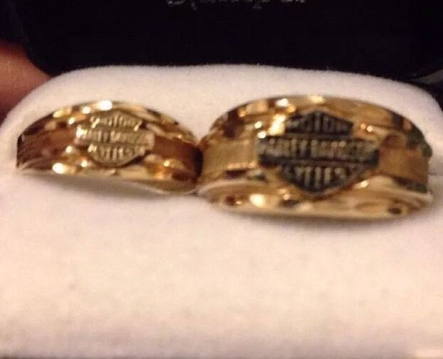 Harley Davidson Wedding Ring Sets
 Mens & La s Matching 10K Yellow Gold Harley Davidson