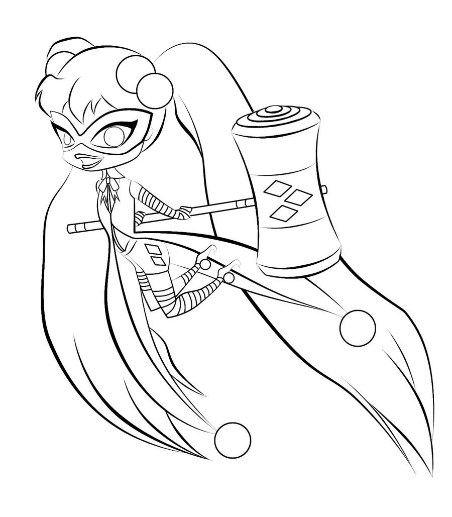 Harley Quinn Coloring Pages For Kids
 Chibi Harley Quinn Coloring Pages Sketch Coloring Page