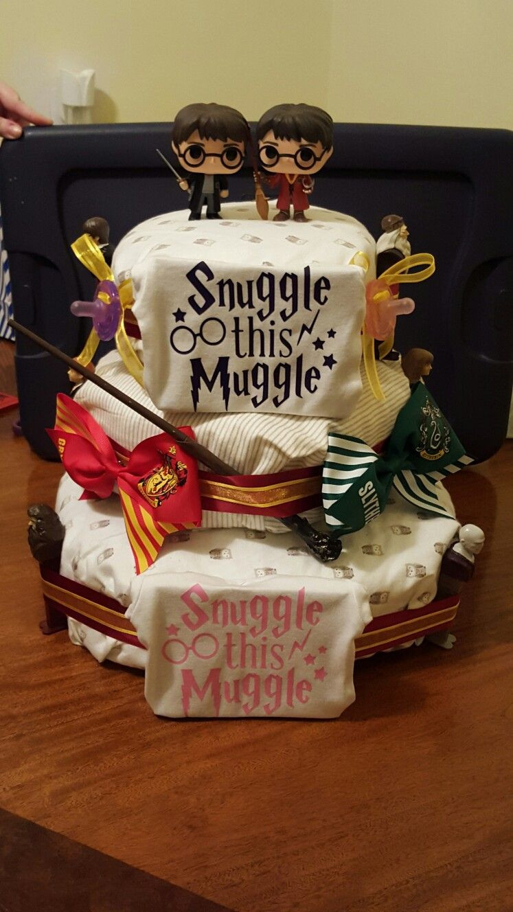 Harry Potter Baby Gift Ideas
 Harry Potter diaper cake It was for twin girls so there