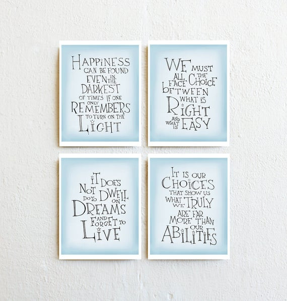 Harry Potter Baby Quotes
 Harry Potter prints Albus Dumbledore quote set of 4