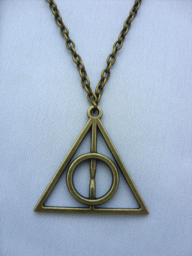 Harry Potter Necklace
 A Bronze Tone Harry Potter The Deathly Hallows Charm