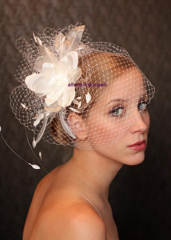 Hat With Veil For Wedding
 BIRD CAGE VEIL wedding hat fabulous headdress bridal hat