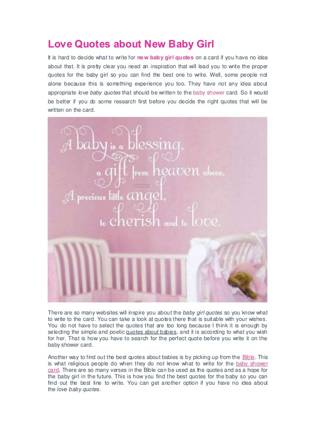 Having A Baby Girl Quotes
 Love quotes about new baby girl