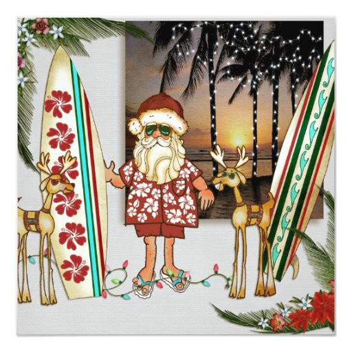 Hawaiian Christmas Party Ideas
 Tropical Santa Christmas Party Invitation