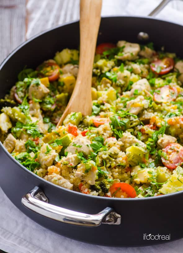 Healthy Chicken And Quinoa Recipes
 Quinoa Skillet with Chicken and Garden Veggies iFOODreal