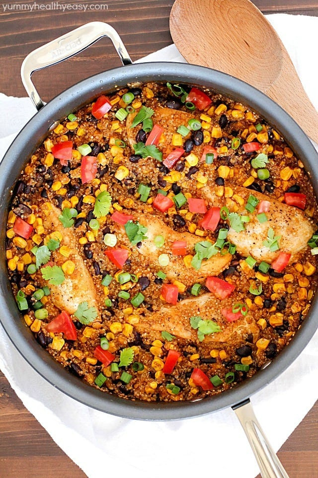 Healthy Chicken And Quinoa Recipes
 e Pan Southwest Chicken & Quinoa Recipe Yummy Healthy Easy