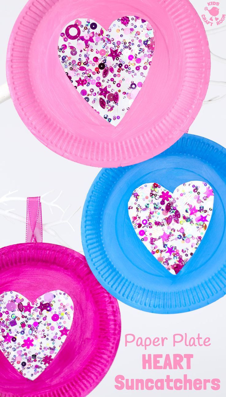 Heart Craft Ideas For Preschoolers
 Sequin Paper Plate Heart Suncatchers