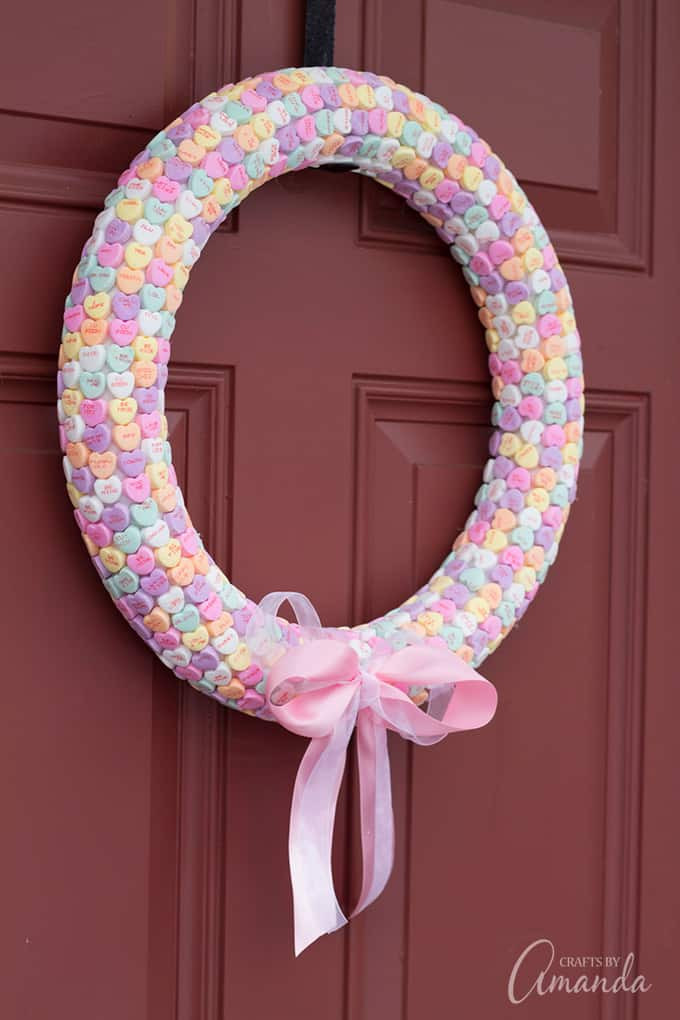 Heart Crafts For Adults
 Conversation Heart Wreath a fun Valentine s craft for adults