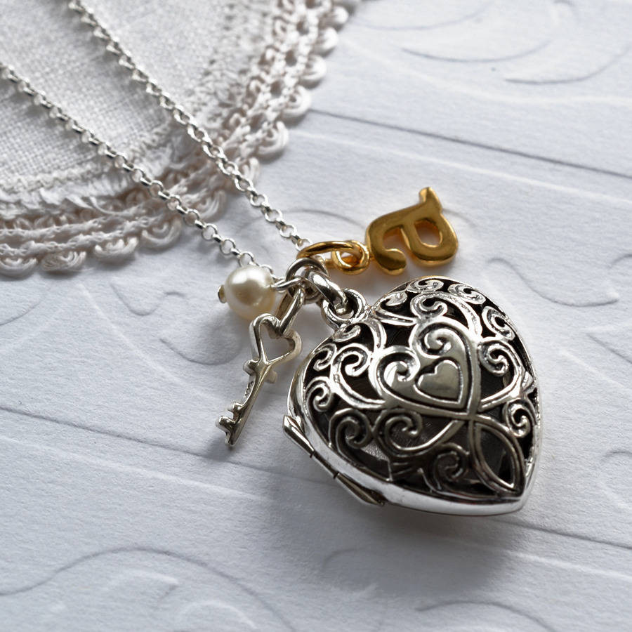 Heart Locket Necklace
 silver vintage heart locket necklace by martha jackson