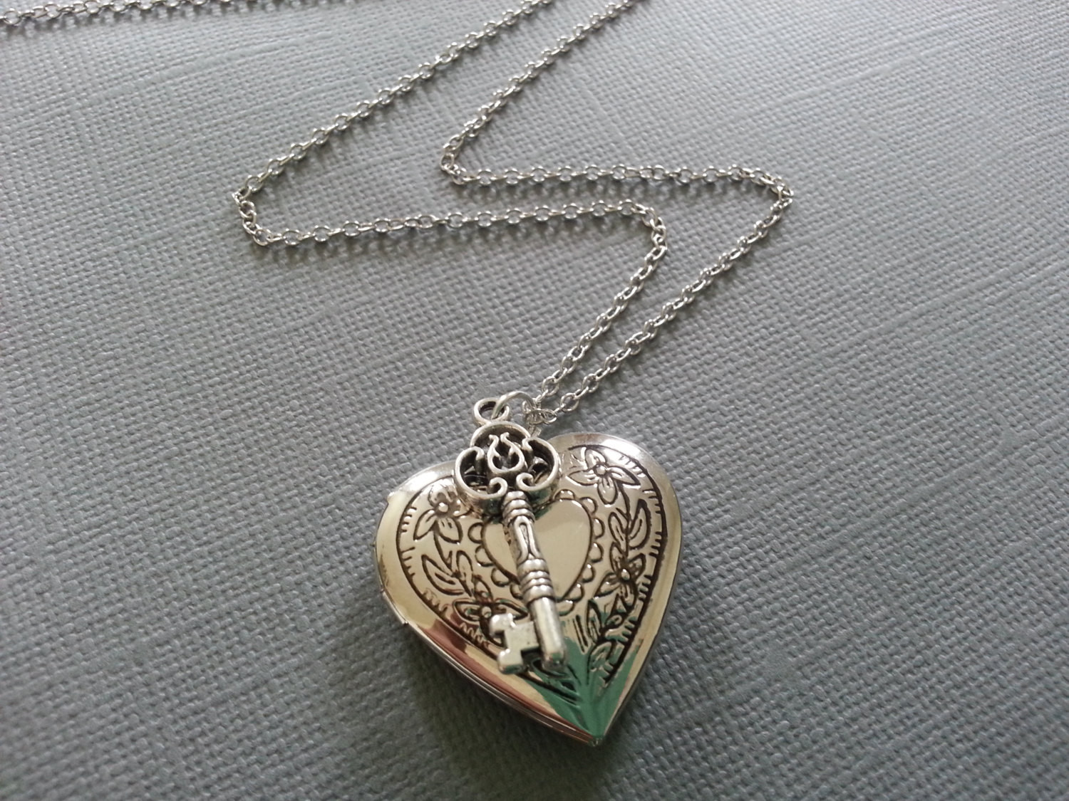 Heart Locket Necklace
 Key to my Heart Locket Necklace