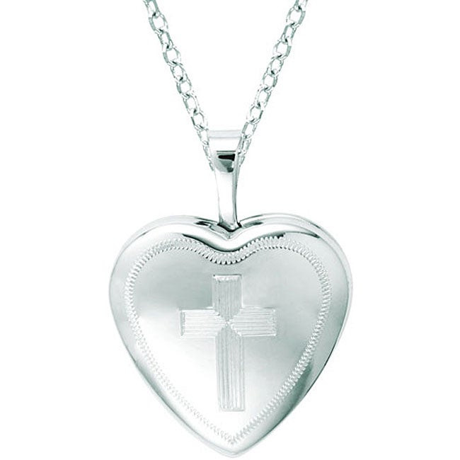 Heart Shaped Locket Necklace
 Sterling Silver Heart shaped Cross Locket Necklace Free
