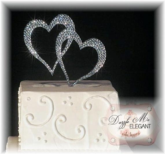 Heart Wedding Cake Toppers
 Custom Wedding Cake Topper Personalized by TheCakeTopperShoppe