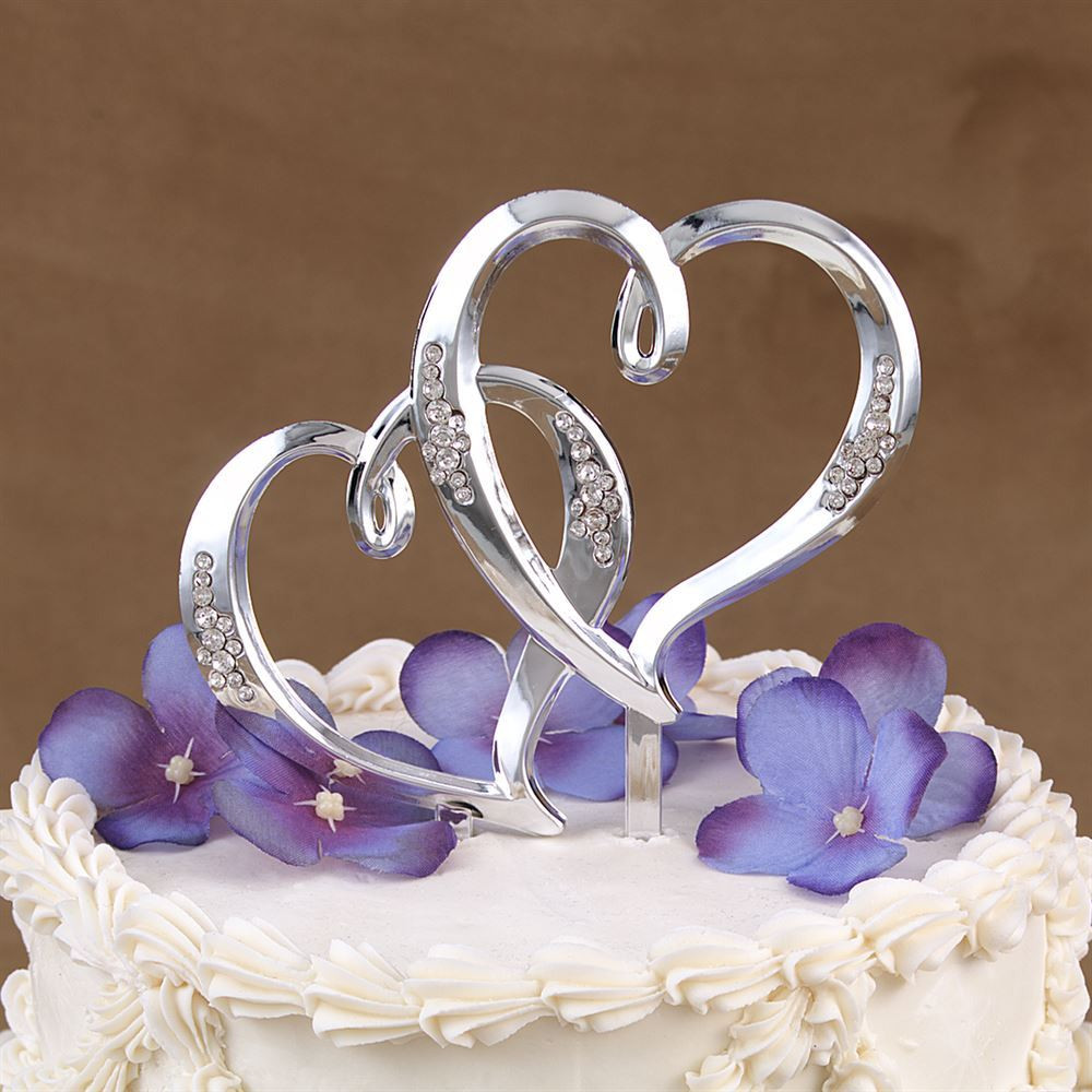 Heart Wedding Cake Toppers
 Double Heart Pick