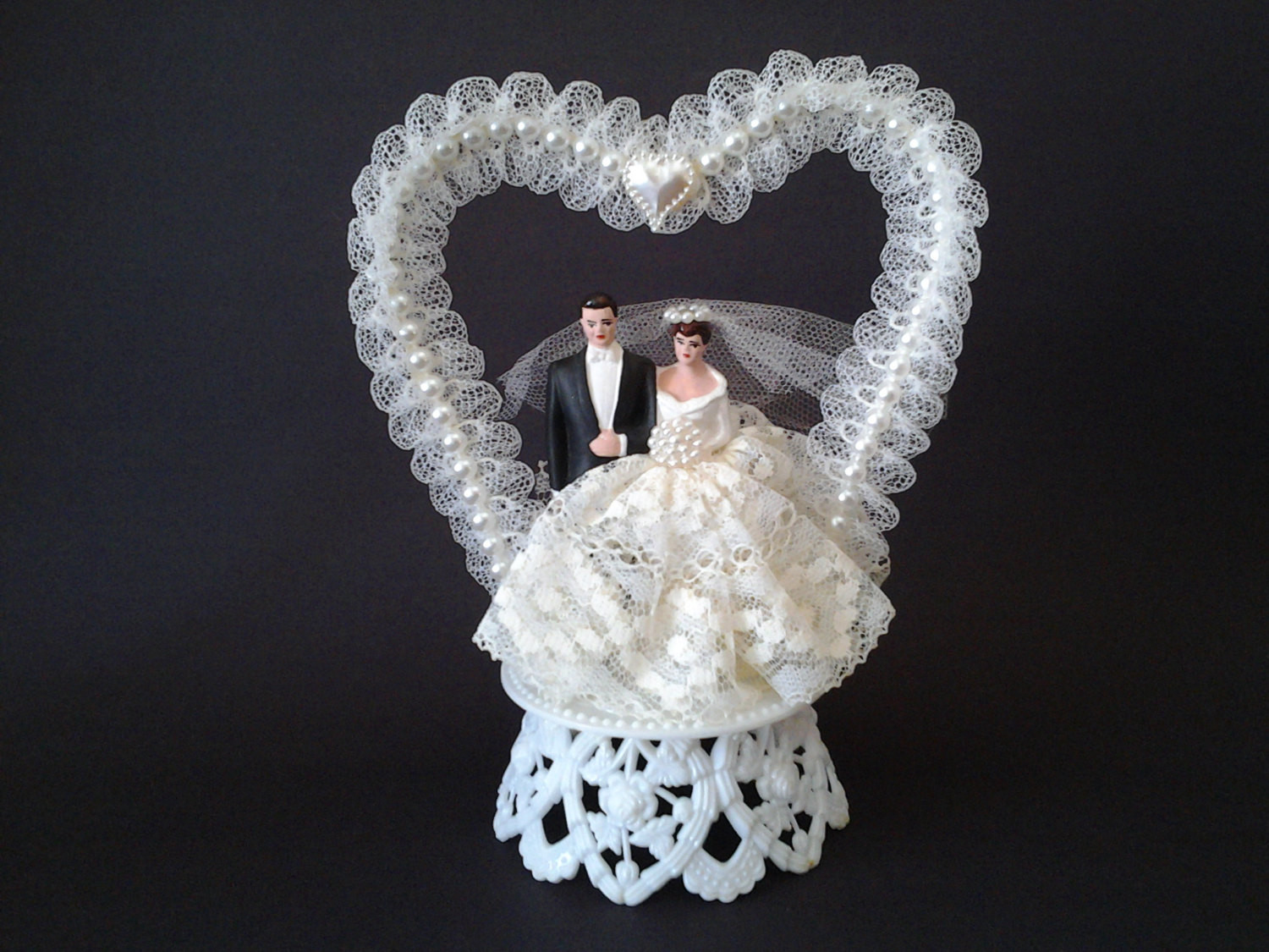 Heart Wedding Cake Toppers
 Vintage wedding cake topper heart wedding cake topper