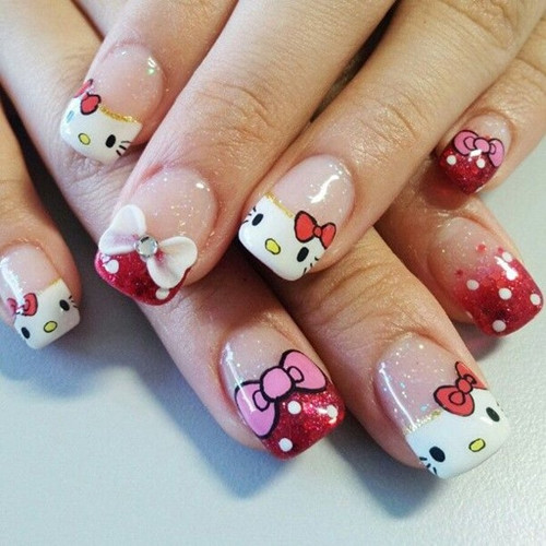 Hello Kitty Toe Nail Designs
 Lovely 10 French Tip Hello Kitty Nail Design Pic