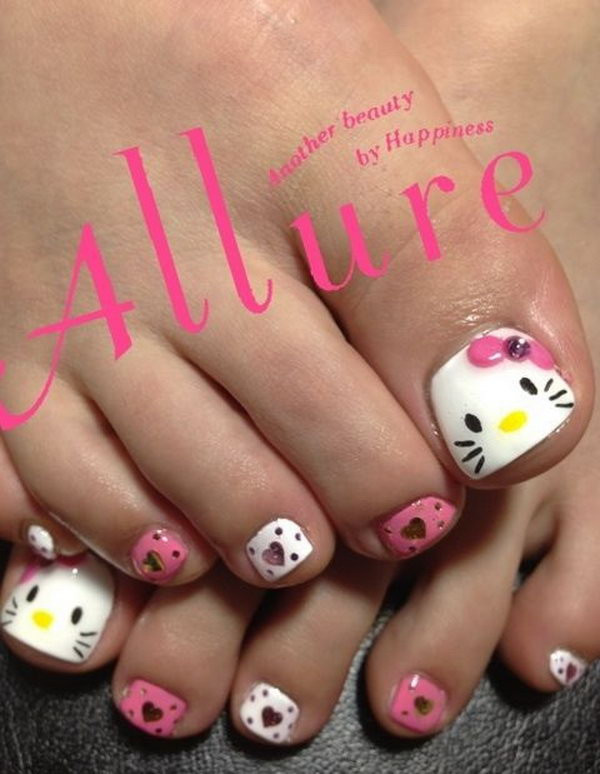 Hello Kitty Toe Nail Designs
 60 Cute & Pretty Toe Nail Art Designs