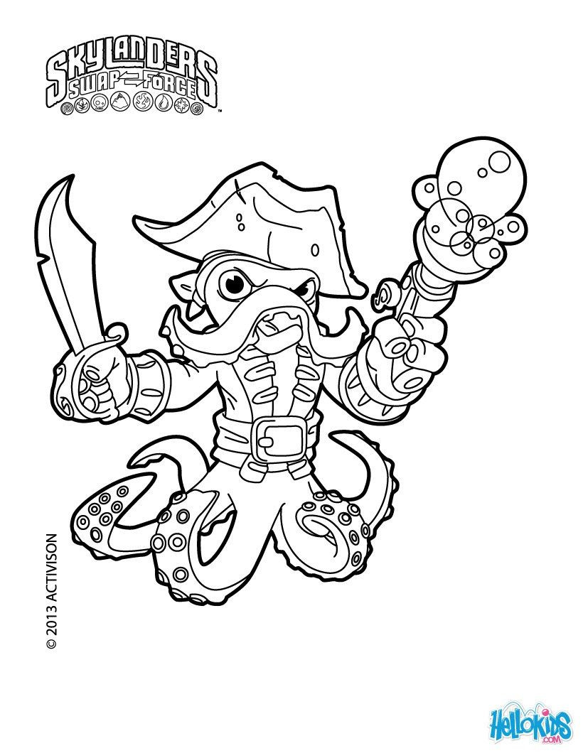 Hellokids.Com Coloring Pages Skylanders
 Wash Buckler coloring page Get them for free in