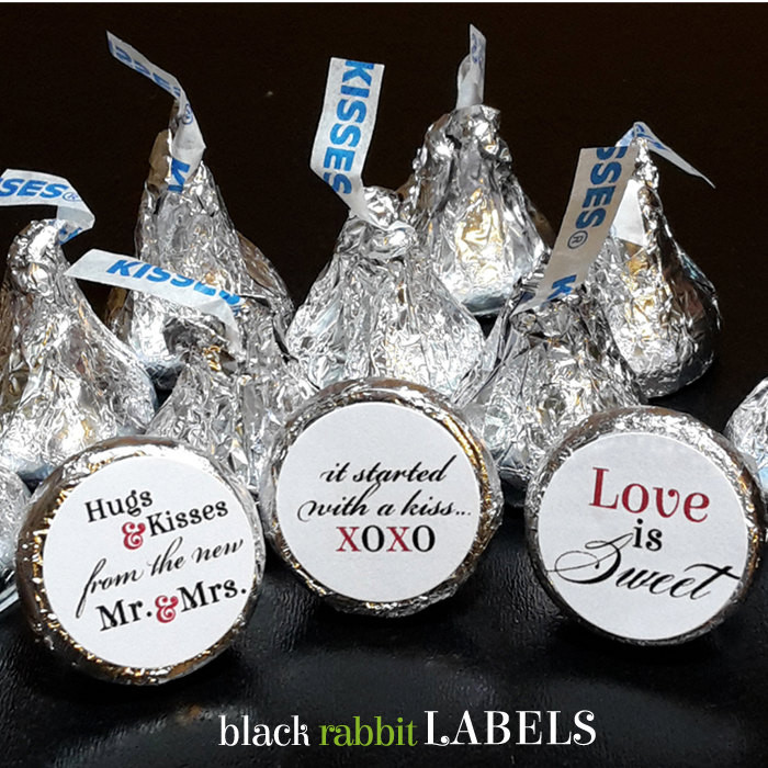 Hershey Kisses Wedding Favors
 108 Hershey Kiss Stickers Wedding Favors by BlackRabbitLabels