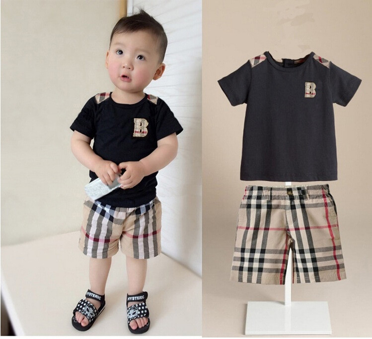 High Fashion Baby Clothing
 Boys Clothes High Quality Classic plaid Shirt Baby Boys