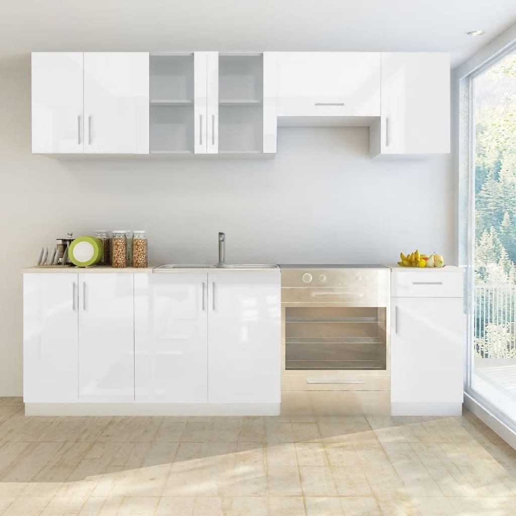 High Gloss White Kitchen Cabinet
 vidaXL